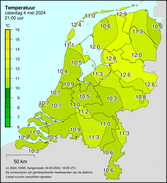 Klik voor de actuele temperatuur in Nederland
